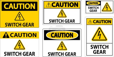 Illustration for Caution Sign, Switch Gear Sign - Royalty Free Image