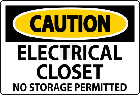 Ilustración de Señal de precaución Armario eléctrico - No se permite el almacenamiento - Imagen libre de derechos