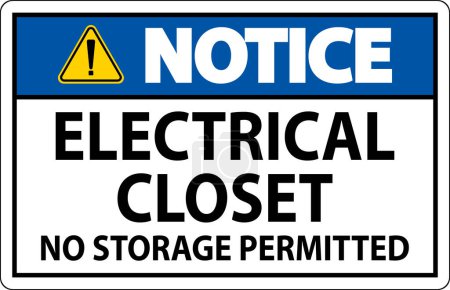 Ilustración de Señal de aviso Armario eléctrico - No se permite el almacenamiento - Imagen libre de derechos