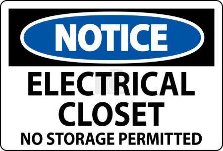 Ilustración de Señal de aviso Armario eléctrico - No se permite el almacenamiento - Imagen libre de derechos