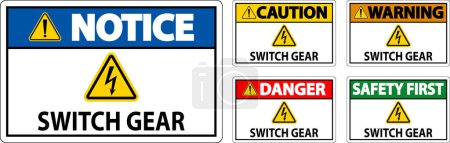 Illustration for Caution Sign, Switch Gear Sign - Royalty Free Image