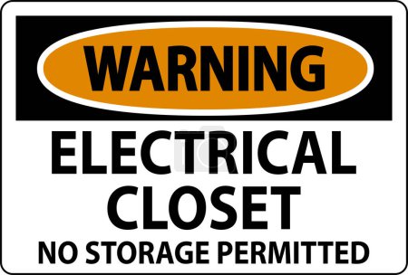 Ilustración de Señal de advertencia Armario eléctrico - No se permite almacenamiento - Imagen libre de derechos
