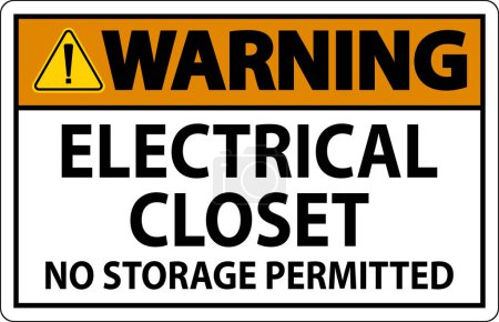 Ilustración de Señal de advertencia Armario eléctrico - No se permite almacenamiento - Imagen libre de derechos