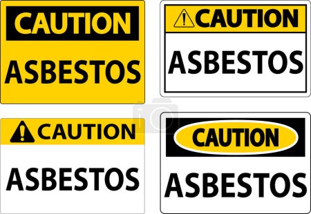 Illustration for Asbestos Caution Signs Asbestos Hazard Area Authorized Personnel Only - Royalty Free Image