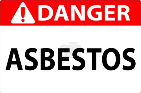 Illustration for Asbestos Danger Signs Asbestos Hazard Area Authorized Personnel Only - Royalty Free Image
