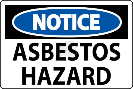 Illustration for Asbestos Notice Signs Asbestos Hazard Area Authorized Personnel Only - Royalty Free Image
