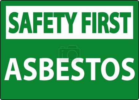 Illustration for Asbestos Safety First Signs Asbestos Hazard Area Authorized Personnel Only - Royalty Free Image