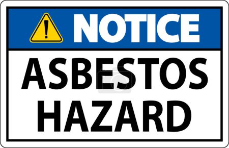 Illustration for Asbestos Notice Signs Asbestos Hazard Area Authorized Personnel Only - Royalty Free Image