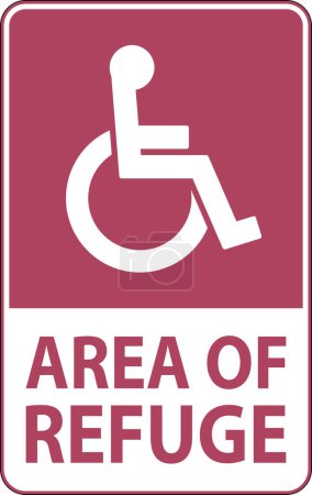 Illustration for Floor Sign Area of Refuge, with Handicap Symbol - Royalty Free Image