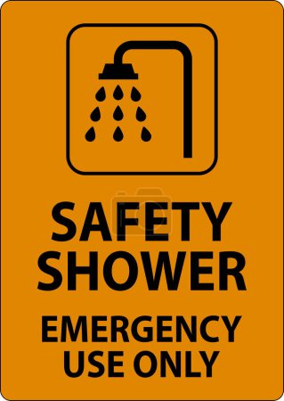 Ilustración de Señal de ducha de seguridad, ducha de seguridad Solo uso de emergencia - Imagen libre de derechos