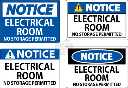 Illustration for Notice Sign Electrical Room, No Storage Permitted - Royalty Free Image
