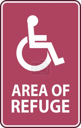 Illustration for Floor Sign Area of Refuge, with Handicap Symbol - Royalty Free Image