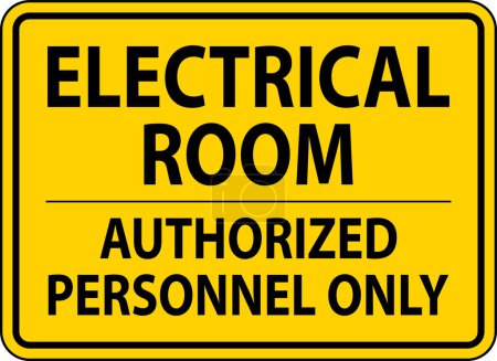 Illustration for Notice Sign Electrical Room - Authorized Personnel Only - Royalty Free Image