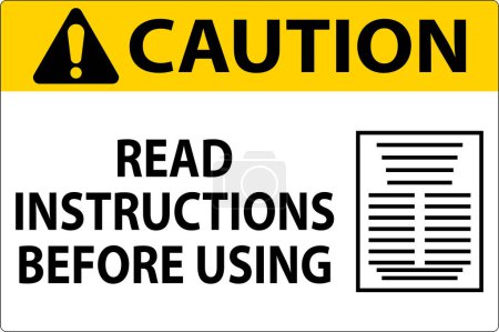Ilustración de Señal de la máquina de precaución Lea las instrucciones antes de usar - Imagen libre de derechos