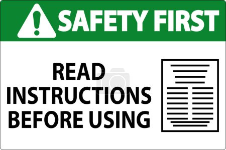 Ilustración de Seguridad Primer letrero de la máquina Lea las instrucciones antes de usar - Imagen libre de derechos
