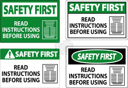 Ilustración de Seguridad Primer letrero de la máquina Lea las instrucciones antes de usar - Imagen libre de derechos