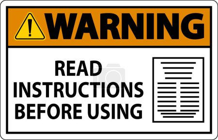 Ilustración de Señal de la máquina de advertencia Lea las instrucciones antes de usar - Imagen libre de derechos