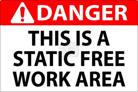 Illustration for Danger Sign This Is A Static Free Work Area - Royalty Free Image