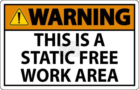 Illustration for Warning Sign This Is A Static Free Work Area - Royalty Free Image