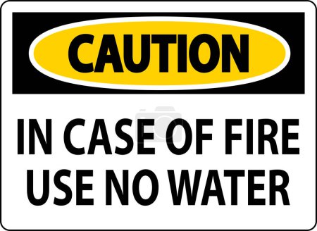 Illustration for Danger Sign Danger - In Case Of Fire Use No Water - Royalty Free Image