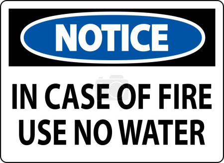 Téléchargez les illustrations : Danger signe Danger - En cas d'incendie utilisation sans eau - en licence libre de droit
