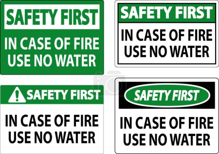 Illustration for Danger Sign Danger - In Case Of Fire Use No Water - Royalty Free Image