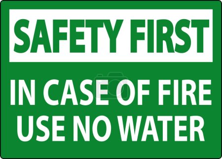 Téléchargez les illustrations : Danger signe Danger - En cas d'incendie utilisation sans eau - en licence libre de droit