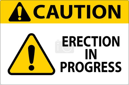 Illustration for Caution Sign Erection In Progress. - Royalty Free Image