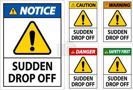 Illustration for Danger Sign Sudden Drop Off - Royalty Free Image