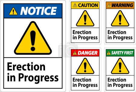 Illustration for Danger Sign Erection In Progress. - Royalty Free Image