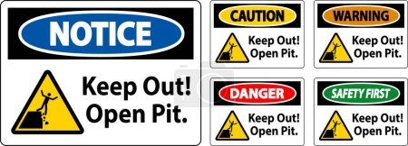 Illustration for Danger Sign Keep Out Open Pit - Royalty Free Image