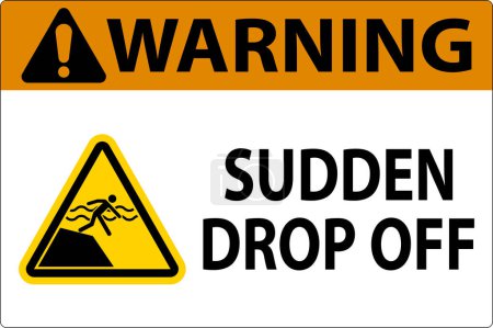 Illustration for Warning Sign Sudden Drop Off - Royalty Free Image
