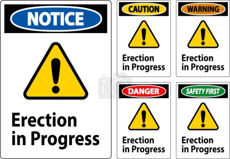Illustration for Danger Sign Erection In Progress. - Royalty Free Image