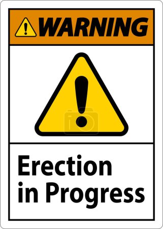 Illustration for Warning Sign Erection In Progress. - Royalty Free Image