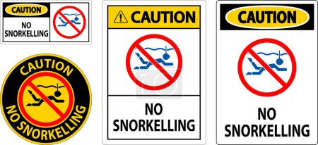 Téléchargez les illustrations : Signalisation de sécurité nautique Attention, Pas de plongée avec tuba - en licence libre de droit