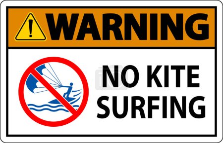 Ilustración de Peligro de la señal de seguridad del agua, no cometa surf - Imagen libre de derechos