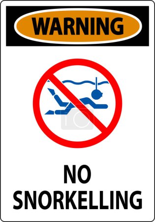 Téléchargez les illustrations : Signalisation de sécurité nautique Attention, Pas de plongée avec tuba - en licence libre de droit