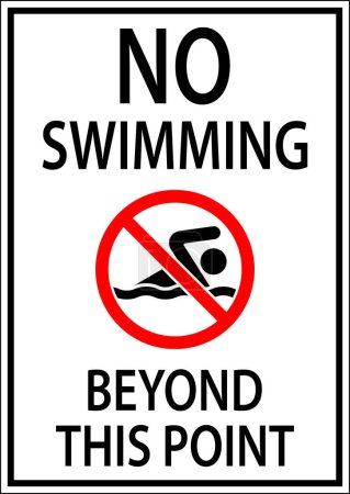 Téléchargez les illustrations : Pas de signe de natation Pas de natation, Au-delà de ce point - en licence libre de droit