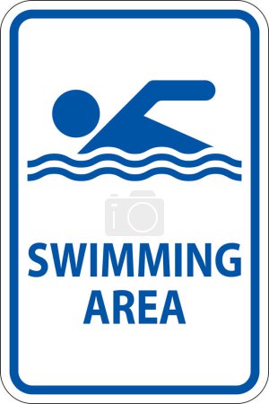 Illustration for Water Safety Sign Notice -Swimming Area - Royalty Free Image