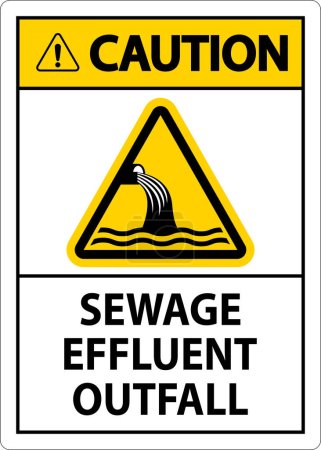 Téléchargez les illustrations : Avertissement de signe de sécurité de l'eau Évacuation des effluents d'eaux usées - en licence libre de droit