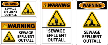 Téléchargez les illustrations : Avertissement de sécurité aquatique - Évacuation des effluents des eaux usées - en licence libre de droit