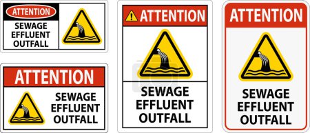 Téléchargez les illustrations : Signalisation de la sécurité aquatique Attention - Évacuation des effluents d'eaux usées - en licence libre de droit