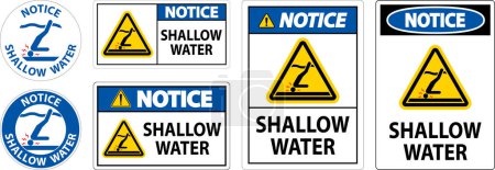 Illustration for Water Safety Sign Notice - Shallow Water - Royalty Free Image