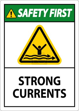 Water Safety First Sign - Strong Currents