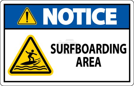 Téléchargez les illustrations : Panneau de sécurité nautique - Zone de surf - en licence libre de droit