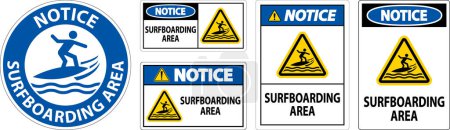 Téléchargez les illustrations : Panneau de sécurité nautique - Zone de surf - en licence libre de droit