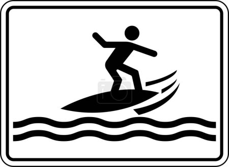 Téléchargez les illustrations : Avertissement de sécurité nautique - Zone de surf - en licence libre de droit