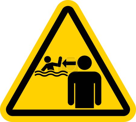 Illustration for Pool Safety Sign Attention - Watch your Children, No Lifeguard on Duty - Royalty Free Image