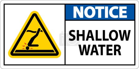Illustration for Water Safety Sign Notice - Shallow Water - Royalty Free Image