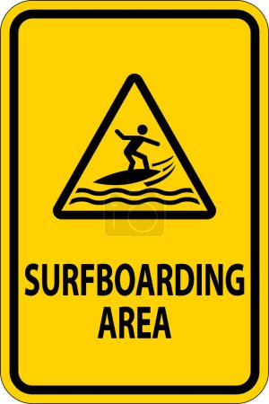 Téléchargez les illustrations : Avertissement de sécurité nautique - Zone de surf - en licence libre de droit